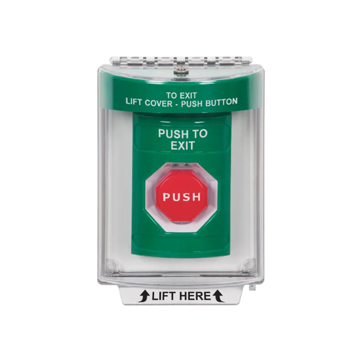 Standard Labeling, Buttons With Universal Stopper Flush, Momentary Illuminated, Green, SS2135PX-EN