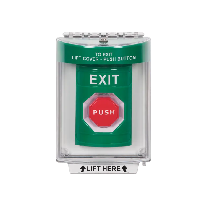 Standard Labeling, Buttons With Universal Stopper Flush, Momentary Illuminated, Green, SS2135XT-EN