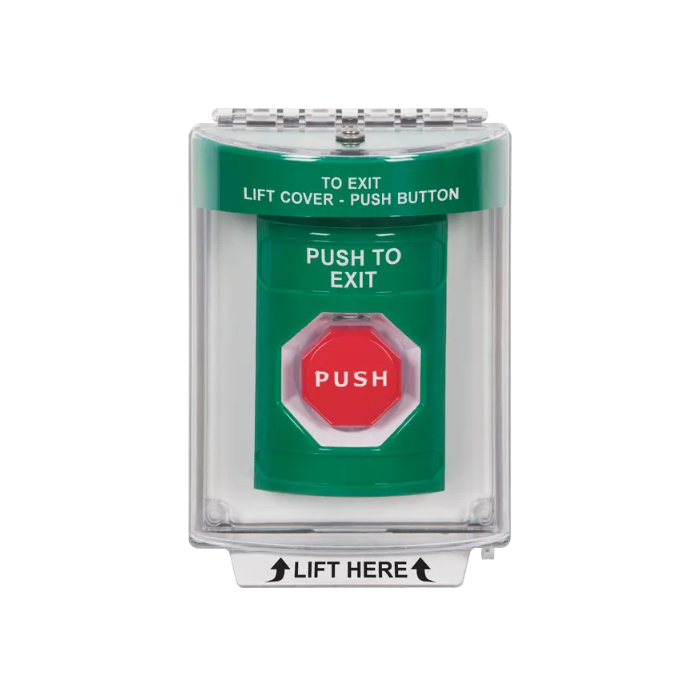 Standard Labeling, Buttons With Universal Stopper Flush, Pneumatic Illuminated, Green, SS2138PX-EN
