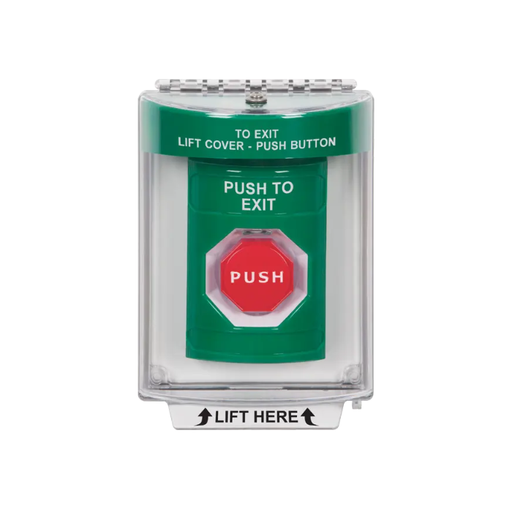 Standard Labeling, Buttons With Universal Stopper Flush, Pneumatic Illuminated, Green, SS2138PX-EN