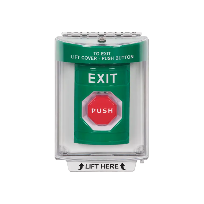 Standard Labeling, Buttons With Universal Stopper Flush, Pneumatic Illuminated, Green, SS2138XT-EN