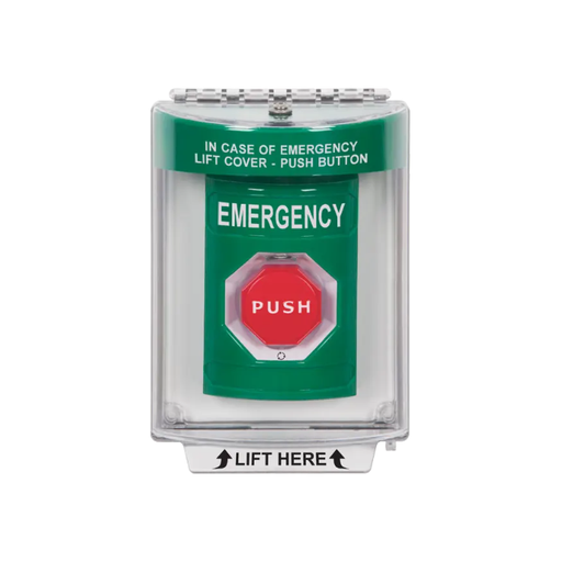 Standard Labeling, Buttons With Universal Stopper Flush, Turn To Reset Illuminated, Green, SS2139EM-EN