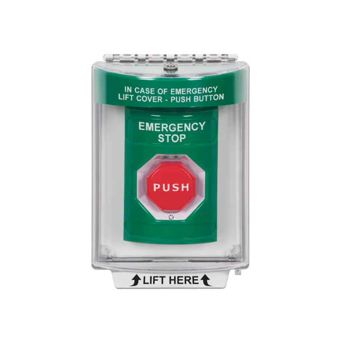 Standard Labeling, Buttons With Universal Stopper Flush, Turn To Reset Illuminated, Green, SS2139ES-EN