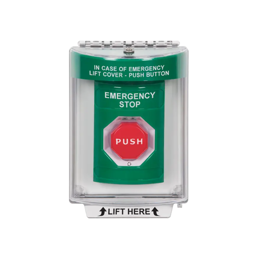 Standard Labeling, Buttons With Universal Stopper Flush, Turn To Reset Illuminated, Green, SS2139ES-EN