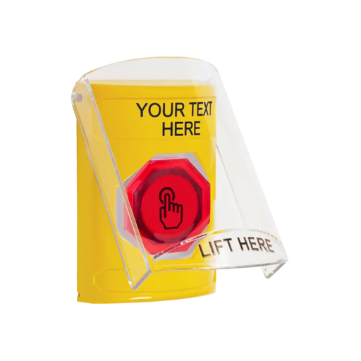 Custom Labeling, Buttons With Shield, Momentary Illuminated Button, Yellow, SS2226ZA-EN