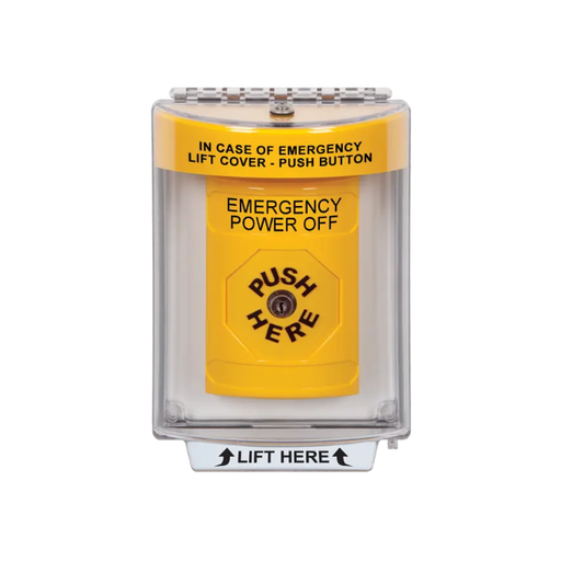 Standard Labeling, Buttons With Universal Stopper Flush, Key To Reset, Yellow, SS2230PO-EN