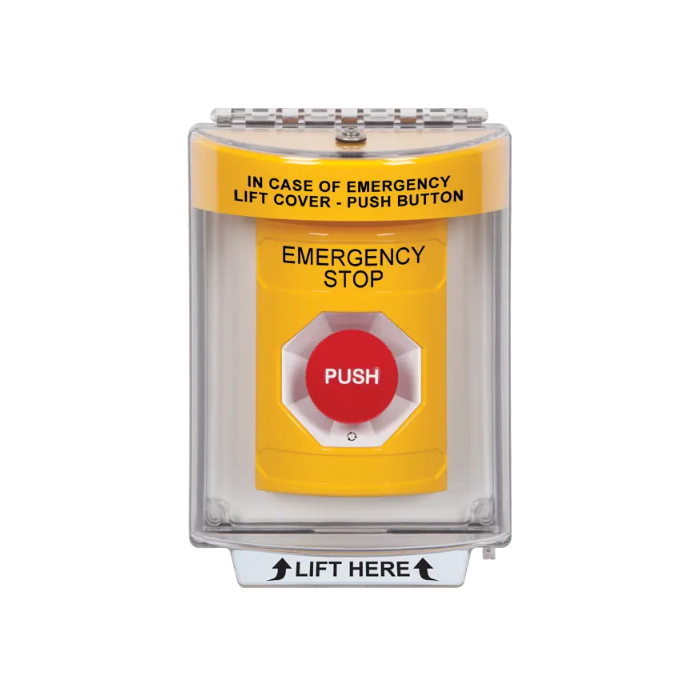 Standard Labeling, Buttons With Universal Stopper Flush, Turn To Reset, Yellow, SS2231ES-EN