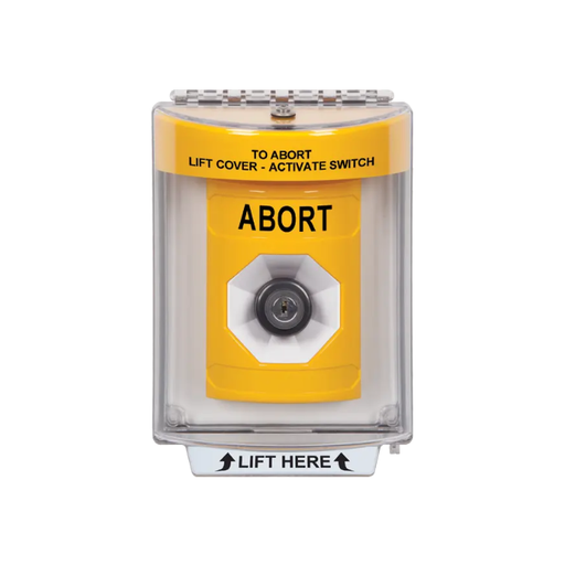 Standard Labeling, Buttons With Universal Stopper Flush, Key To Activate, Yellow, SS2233AB-EN
