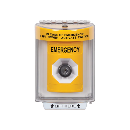 Standard Labeling, Buttons With Universal Stopper Flush, Key To Activate, Yellow, SS2233EM-EN