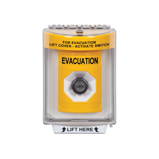Standard Labeling, Buttons With Universal Stopper Flush, Key To Activate, Yellow, SS2233EV-EN