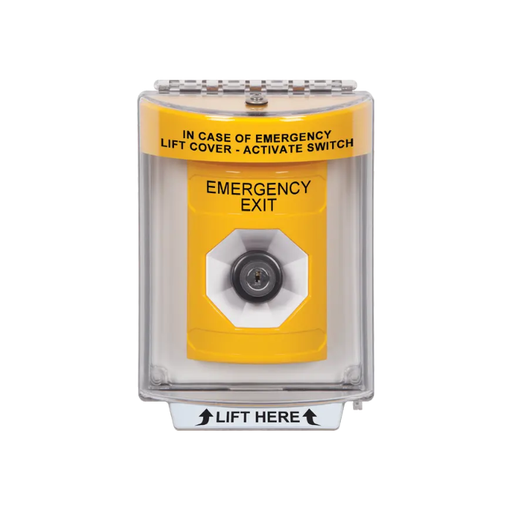 Standard Labeling, Buttons With Universal Stopper Flush, Key To Activate, Yellow, SS2233EX-EN