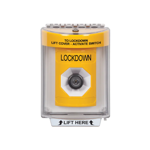 Standard Labeling, Buttons With Universal Stopper Flush, Key To Activate, Yellow, SS2233LD-EN