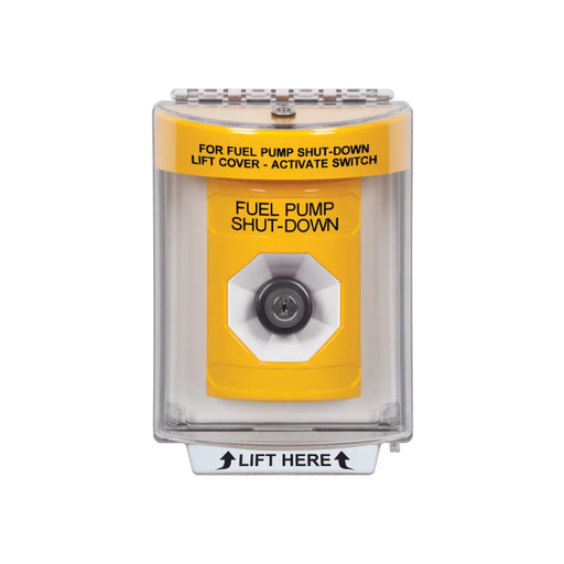 Standard Labeling, Buttons With Universal Stopper Flush, Key To Activate, Yellow, SS2233PS-EN