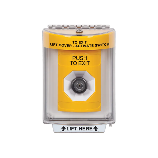 Standard Labeling, Buttons With Universal Stopper Flush, Key To Activate, Yellow, SS2233PX-EN