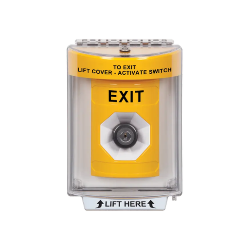 Standard Labeling, Buttons With Universal Stopper Flush, Key To Activate, Yellow, SS2233XT-EN