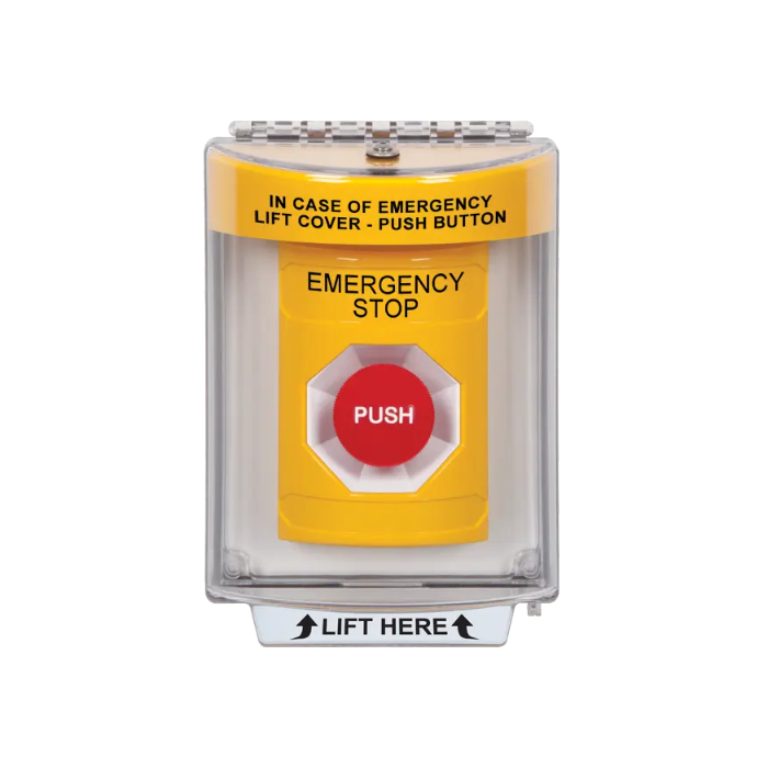 Standard Labeling, Buttons With Universal Stopper Flush, Momentary, Yellow, SS2234ES-EN