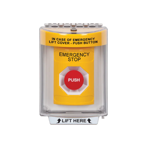 Standard Labeling, Buttons With Universal Stopper Flush, Momentary, Yellow, SS2234ES-EN