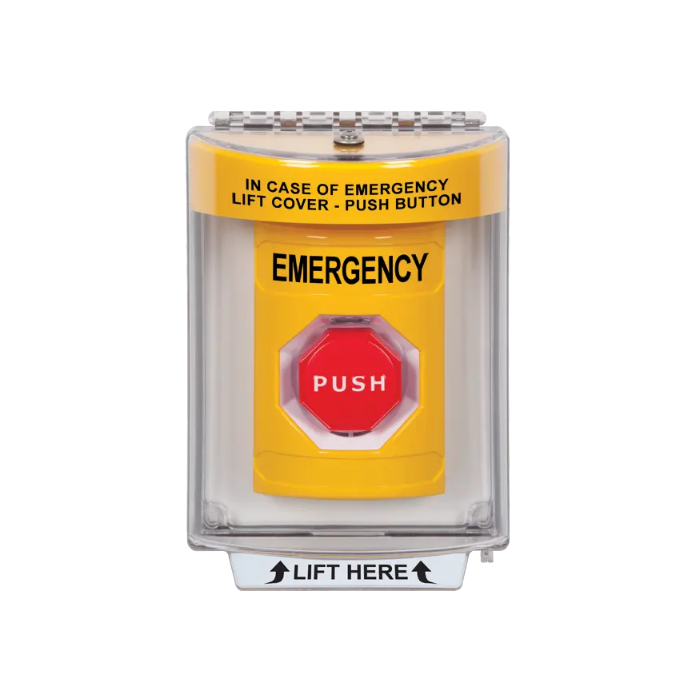 Standard Labeling, Buttons With Universal Stopper Flush, Momentary Illuminated, Yellow, SS2235EM-EN
