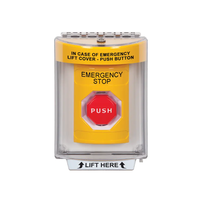 Standard Labeling, Buttons With Universal Stopper Flush, Momentary Illuminated, Yellow, SS2235ES-EN