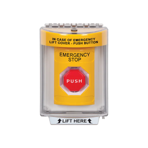 Standard Labeling, Buttons With Universal Stopper Flush, Momentary Illuminated, Yellow, SS2235ES-EN