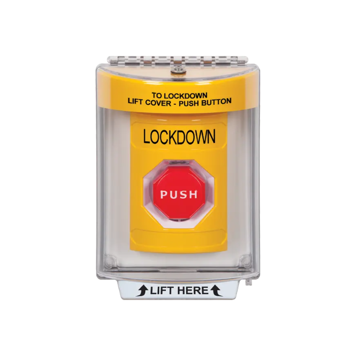 Standard Labeling, Buttons With Universal Stopper Flush, Momentary Illuminated, Yellow, SS2235LD-EN