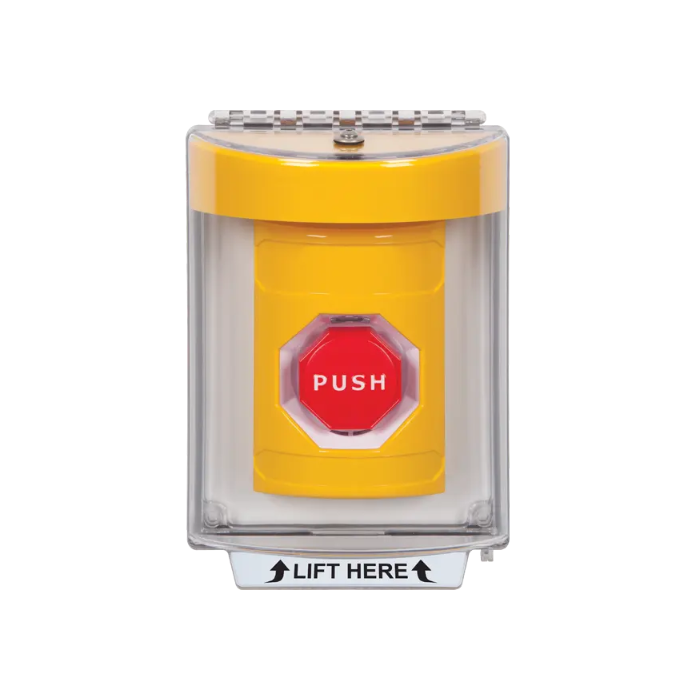 Standard Labeling, Buttons With Universal Stopper Flush, Momentary Illuminated, Yellow, SS2235NT-EN