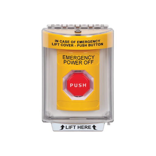 Standard Labeling, Buttons With Universal Stopper Flush, Momentary Illuminated, Yellow, SS2235PO-EN