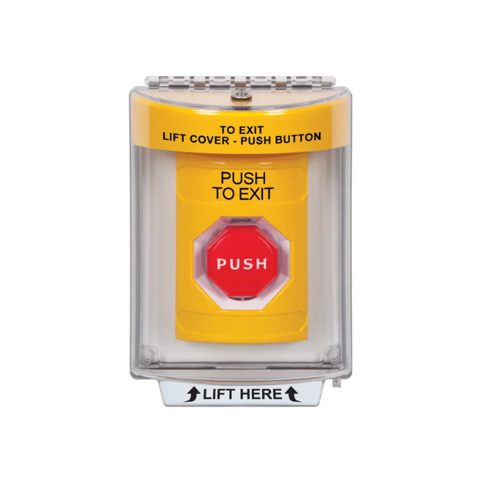 Standard Labeling, Buttons With Universal Stopper Flush, Momentary Illuminated, Yellow, SS2235PX-EN