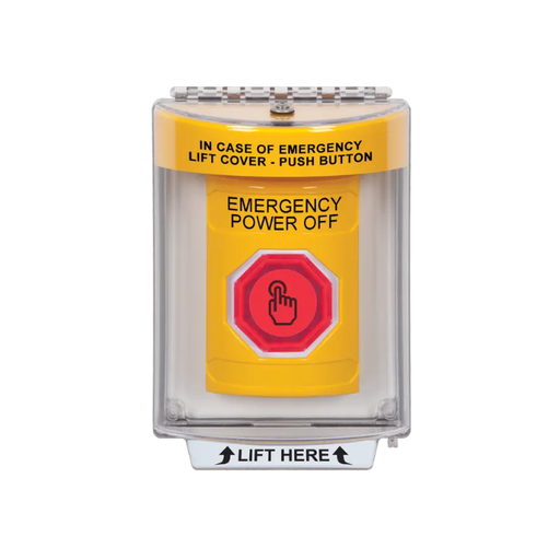Standard Labeling, Buttons With Universal Stopper Flush, Momentary Illuminated Button, Yellow, SS2236PO-EN