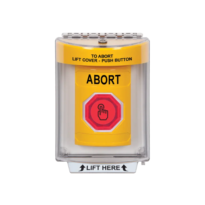 Standard Labeling, Buttons With Universal Stopper Flush, Weather Resistant Momentary Button, Yellow, SS2237AB-EN