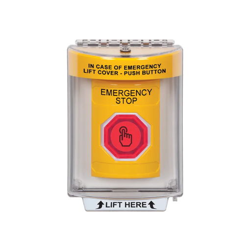 Standard Labeling, Buttons With Universal Stopper Flush, Weather Resistant Momentary Button, Yellow, SS2237ES-EN
