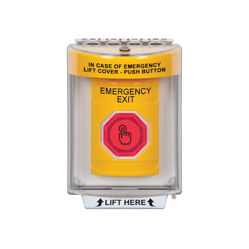 Standard Labeling, Buttons With Universal Stopper Flush, Weather Resistant Momentary Button, Yellow, SS2237EX-EN