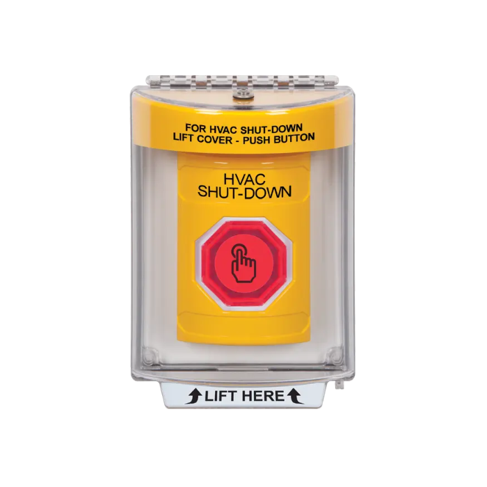 Standard Labeling, Buttons With Universal Stopper Flush, Weather Resistant Momentary Button, Yellow, SS2237HV-EN