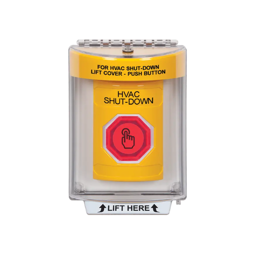 Standard Labeling, Buttons With Universal Stopper Flush, Weather Resistant Momentary Button, Yellow, SS2237HV-EN