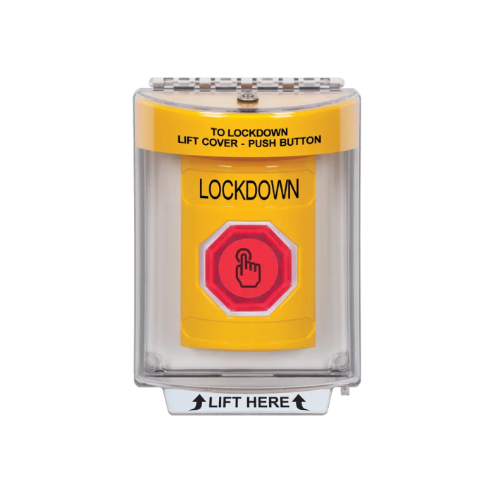 Standard Labeling, Buttons With Universal Stopper Flush, Weather Resistant Momentary Button, Yellow, SS2237LD-EN