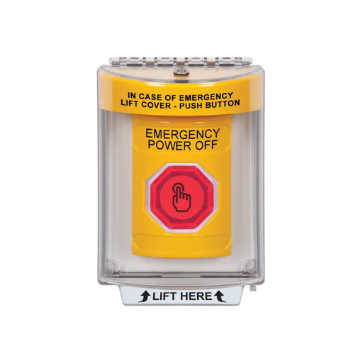 Standard Labeling, Buttons With Universal Stopper Flush, Weather Resistant Momentary Button, Yellow, SS2237PO-EN