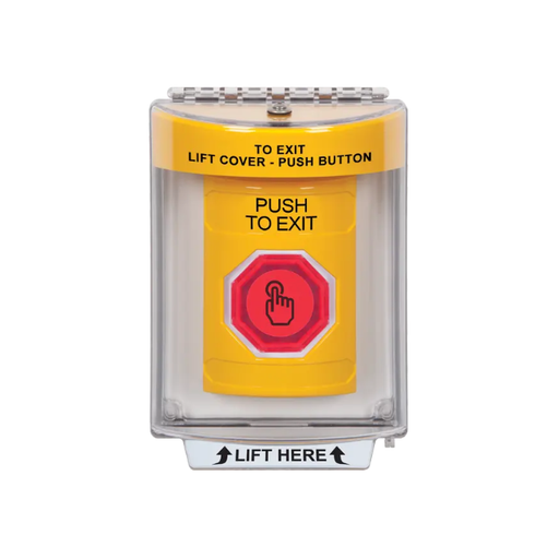 Standard Labeling, Buttons With Universal Stopper Flush, Weather Resistant Momentary Button, Yellow, SS2237PX-EN