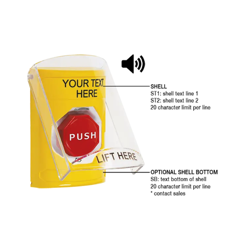 Custom Labeling, Buttons With Shield And Shield Sound, Turn To Reset Illuminated, Yellow, SS22A9ZA-EN
