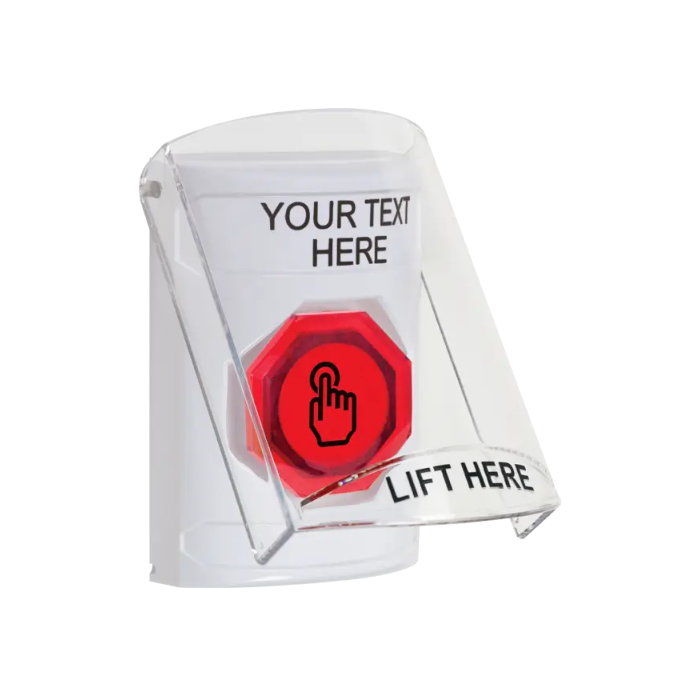 Custom Labeling, Buttons With Shield, Momentary Illuminated Button, White, SS2326ZA-EN