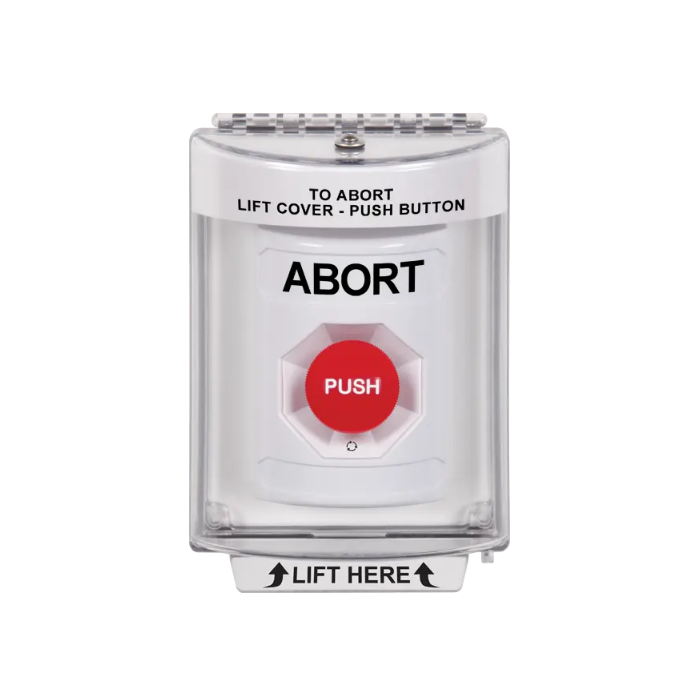 Standard Labeling, Buttons With Universal Stopper Flush, Turn To Reset, White, SS2331AB-EN