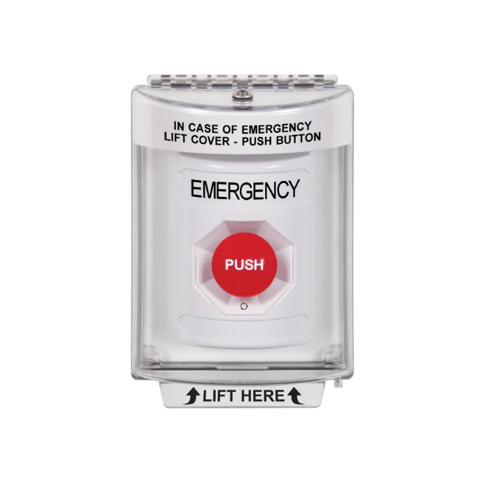 Standard Labeling, Buttons With Universal Stopper Flush, Turn To Reset, White, SS2331EM-EN