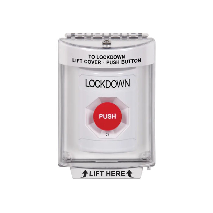 Standard Labeling, Buttons With Universal Stopper Flush, Turn To Reset, White, SS2331LD-EN