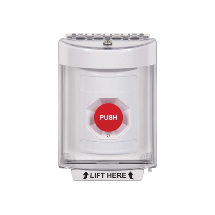 Standard Labeling, Buttons With Universal Stopper Flush, Turn To Reset, White, SS2331NT-EN