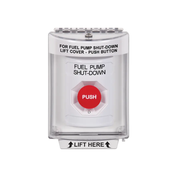 Standard Labeling, Buttons With Universal Stopper Flush, Turn To Reset, White, SS2331PS-EN