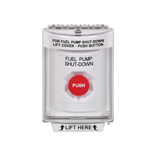 Standard Labeling, Buttons With Universal Stopper Flush, Turn To Reset, White, SS2331PS-EN