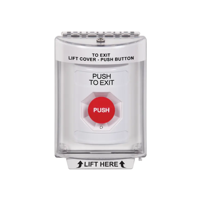 Standard Labeling, Buttons With Universal Stopper Flush, Turn To Reset, White, SS2331PX-EN