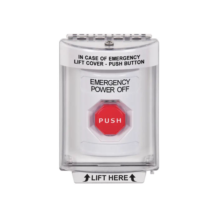 Standard Labeling, Buttons With Universal Stopper Flush, Key To Reset Illuminated, White, SS2332PO-EN