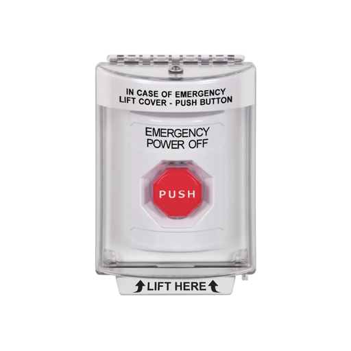 Standard Labeling, Buttons With Universal Stopper Flush, Key To Reset Illuminated, White, SS2332PO-EN