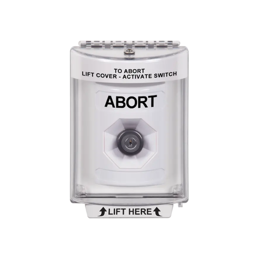 Standard Labeling, Buttons With Universal Stopper Flush, Key To Activate, White, SS2333AB-EN