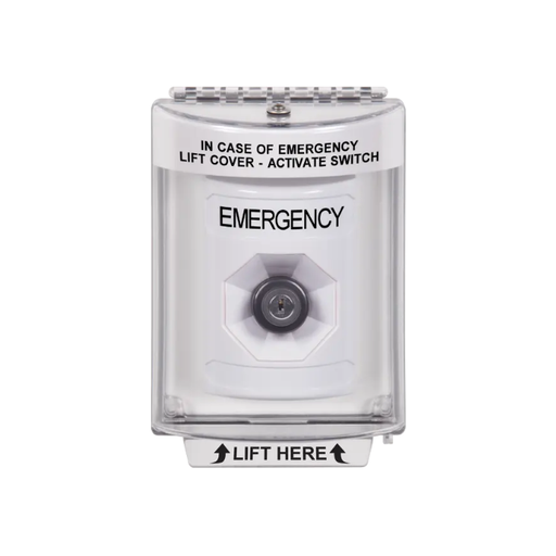 Standard Labeling, Buttons With Universal Stopper Flush, Key To Activate, White, SS2333EM-EN
